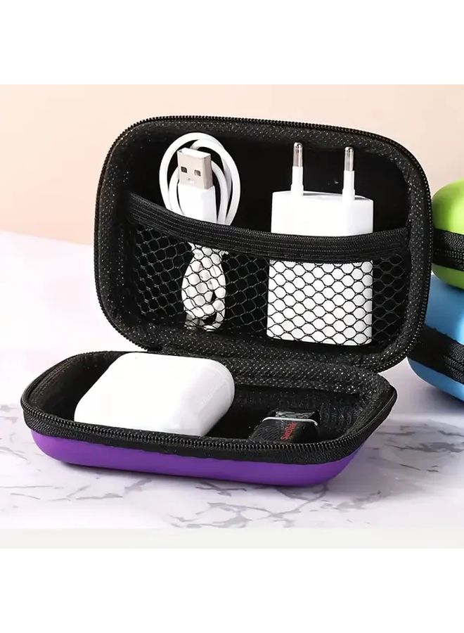 Blue EVA Wireless Headphone Storage Case Zipper Shockproof Protective Box for AirPods - Image 1